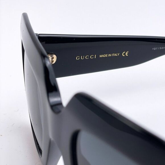 NEW Gucci  GG0053SN 001 Black Gray Oversized Square Unisex Sunglasses - Picture 12 of 14